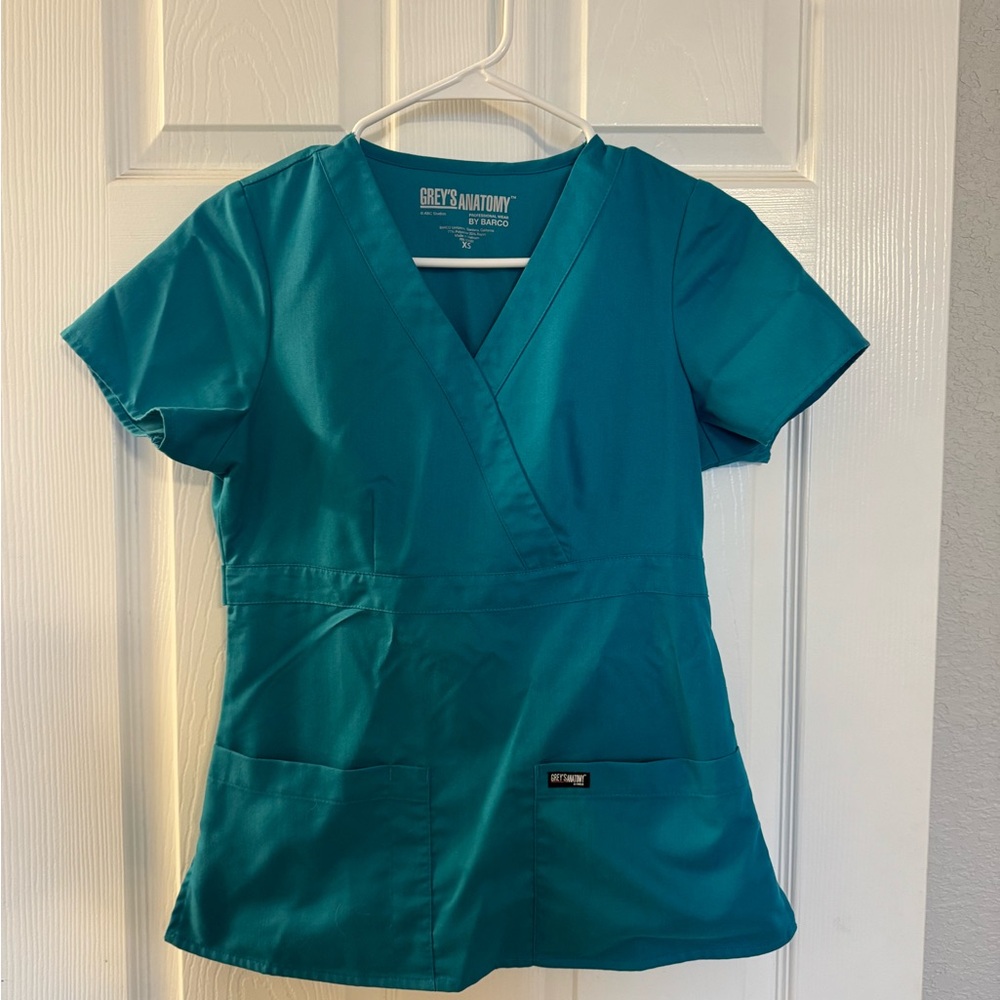 Grey's Anatomy Women's Teal Smock Scrub Top
